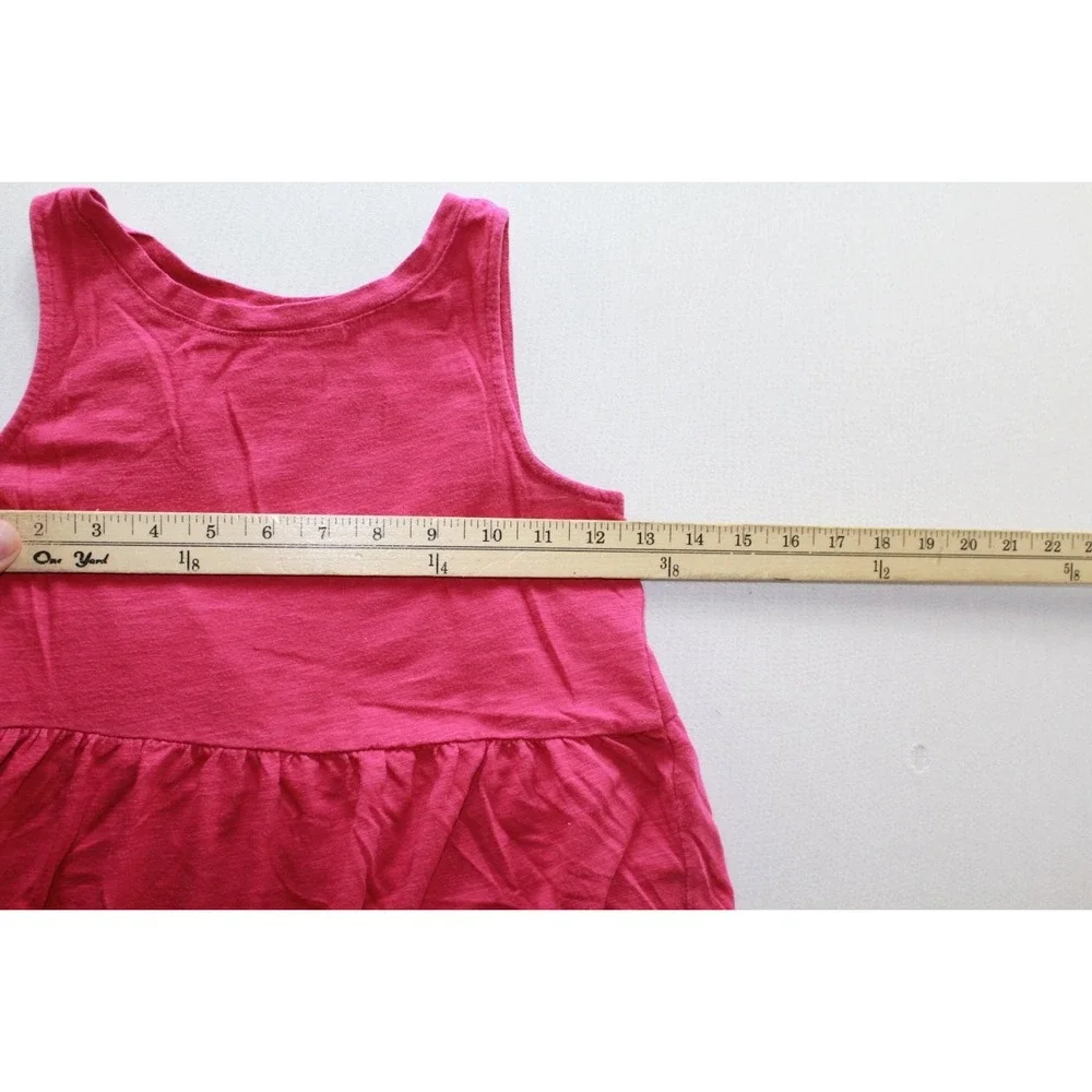 Old Navy Girls Sleeveless Jersey Dress Size L 10-12 Pink Solid Gathered Waist